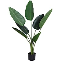 Outsunny Planta de Decoración Artificial de Palma Árbol Realista con Maceta 7 Hojas Ф15x120cm para Exterior e Interior…